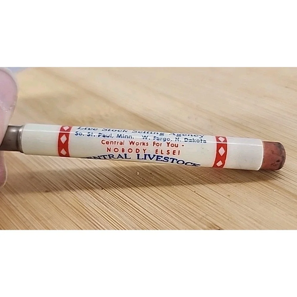 VINTAGE Central LIVESTOCK Associat STOCKYARD St. Paul  ADVERTISING BULLET PENCIL